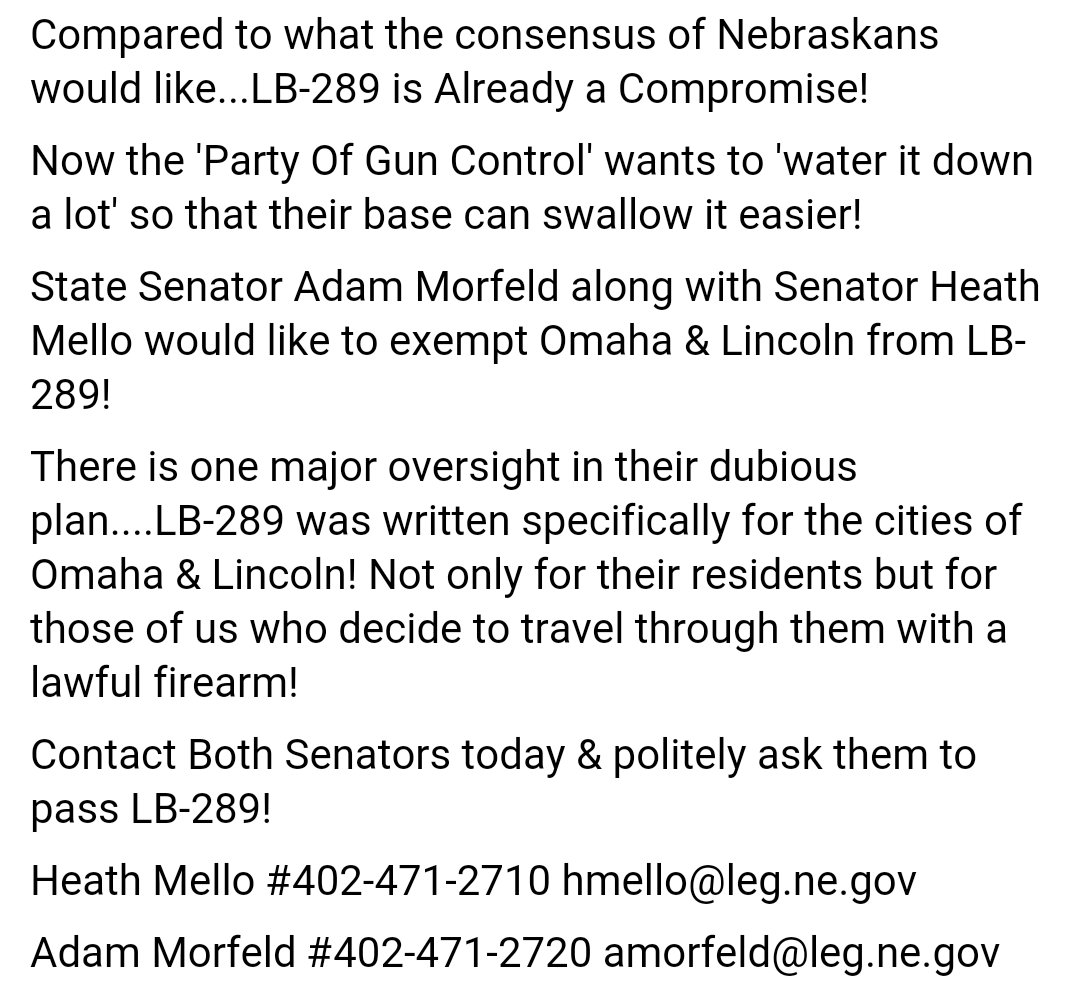 NFOA_Official's tweet photo. Senator Mello and Senator Morfeld needs to hear from us! #OneStateOneStandard Support LB289 #NELeg https://t.co/Fbyck78r7c