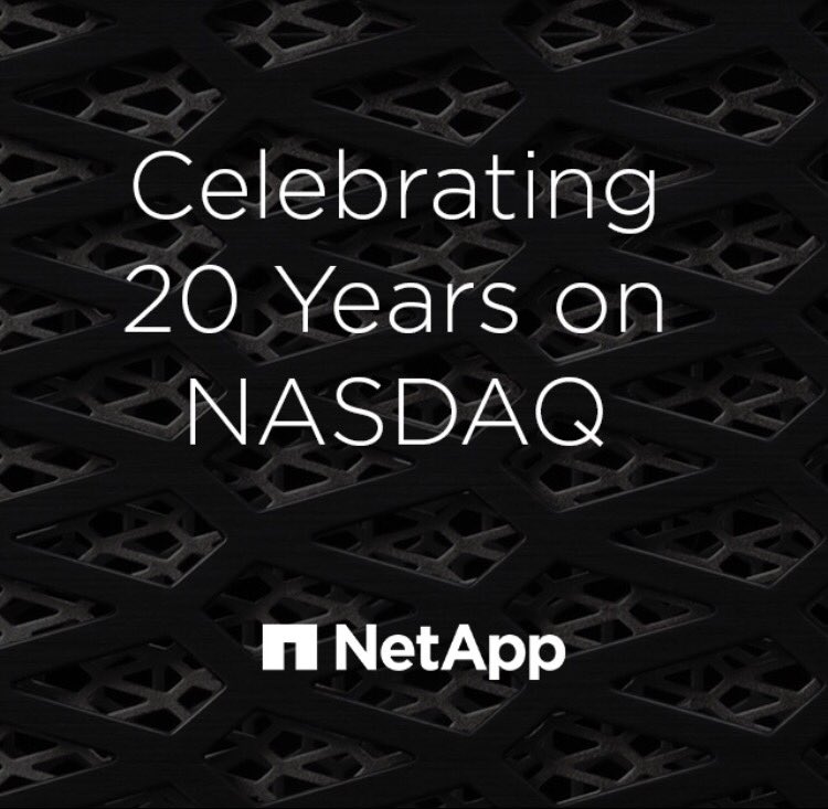 NetAppAPAC's tweet photo. Here’s what you missed: @NetApp turned 20 at the ding of the @NASDAQ bell! https://t.co/AkjZs7eGWk #NetApp20 https://t.co/hTleSm1e09