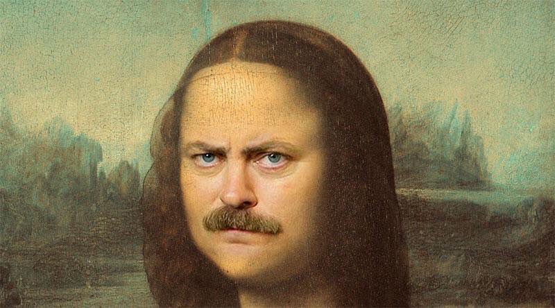 ReaIRonSwanson's tweet photo. The Rona Lisa https://t.co/09rLV6rjm6