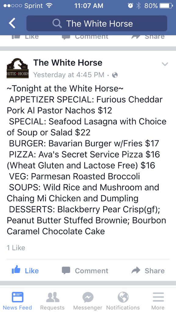 enebben's tweet photo. Check out the White Horse pizza special! #cookforsuccess #kidsstatedinner #avanebben #stcloud #pizza #healthy https://t.co/445gSVoqvs