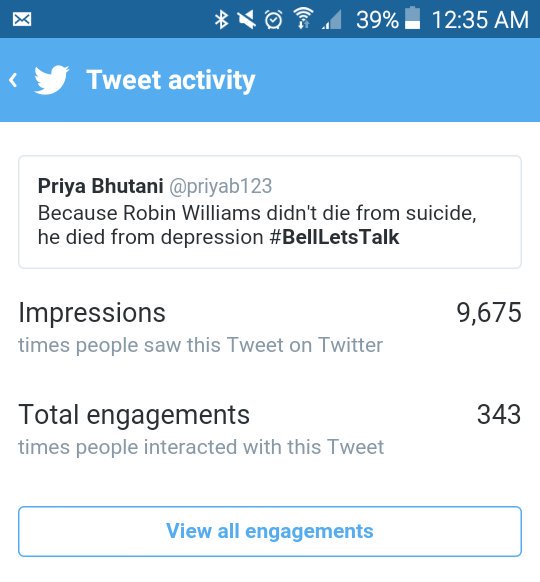 priyab123's tweet photo. #BellLetsTalk about how many people a simple tweet can reach https://t.co/c7IKmux24V