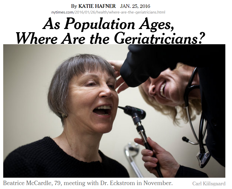 HealthcareWen's tweet photo. As we &amp; parents get #older… Not enough #geriatricians to provide expert care https://t.co/DYS3DKke9A by @KatieHafner https://t.co/uzXNTnYkHV