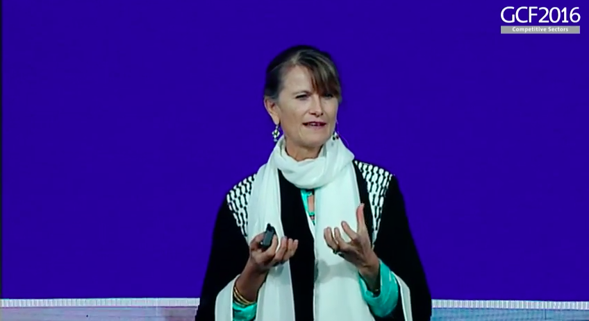 Acumen's tweet photo. “The opposite of poverty is #dignity” --@Jnovogratz, CEO & Founder of @Acumen at #GCFTalk https://t.co/EXuUUqzcmE https://t.co/Sf0AmcYtw1
