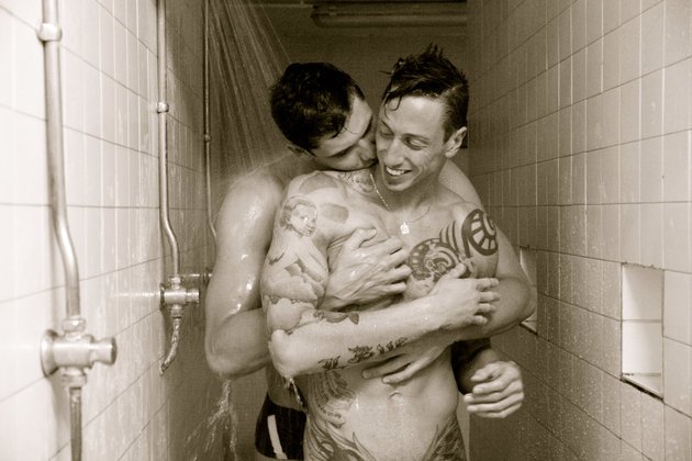 Queerty's tweet photo. Straight Celebs Pose As Gay Couples To Battle Homophobia https://t.co/T163GC2NeV https://t.co/oeFKNfzUb8