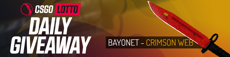 CSGOLotto's tweet photo. DAILY GIVEAWAY!

Bayonet Crimson Web

RT+Follow, more ways to enter here: https://t.co/g84bTUopl1

GLHF! https://t.co/MnDLcda2bV