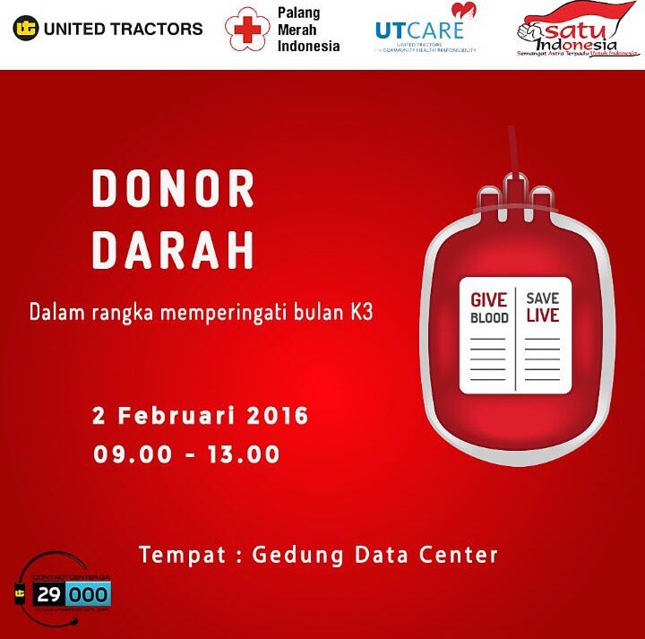 UNTROfficial's tweet photo. Dlm rangka Bulan K3 AHEME 2016, #UTCARE mengadakan Donor Darah pd tgl 2 Februari 2016 di Gedung Data Center UTHO https://t.co/u625FcOMsJ