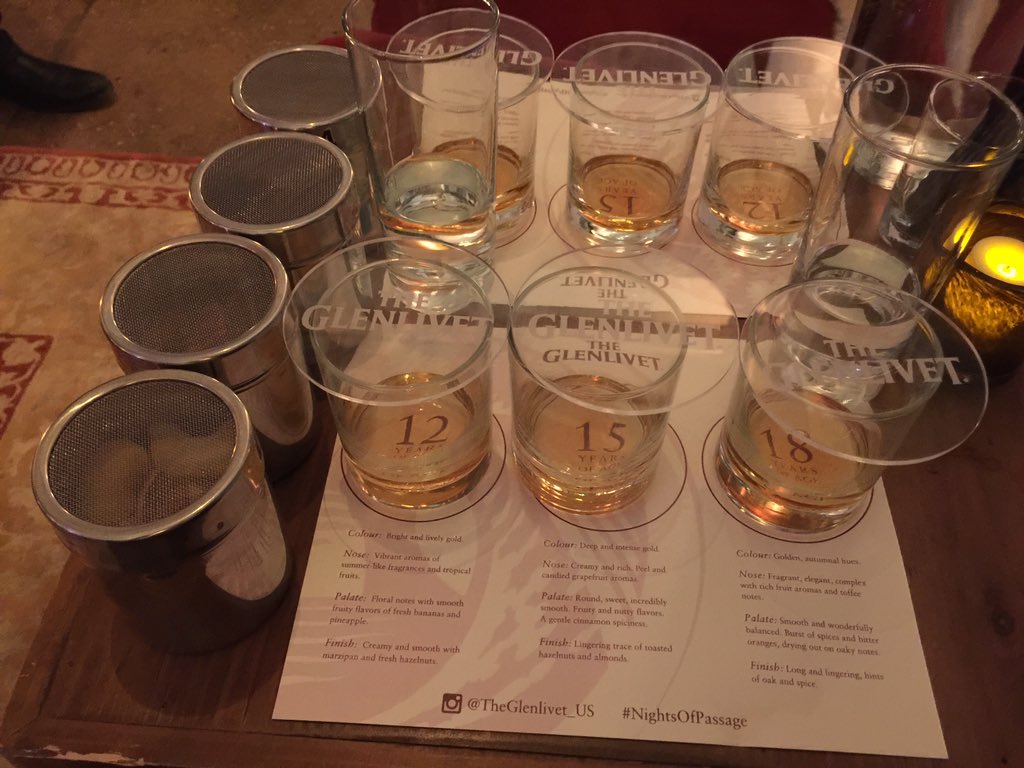 philipyam's tweet photo. At Glenlivet's #nightsofpassage tasting. Great food too--haggis, pheasant, poached quail eggs. https://t.co/Bmab77CARZ