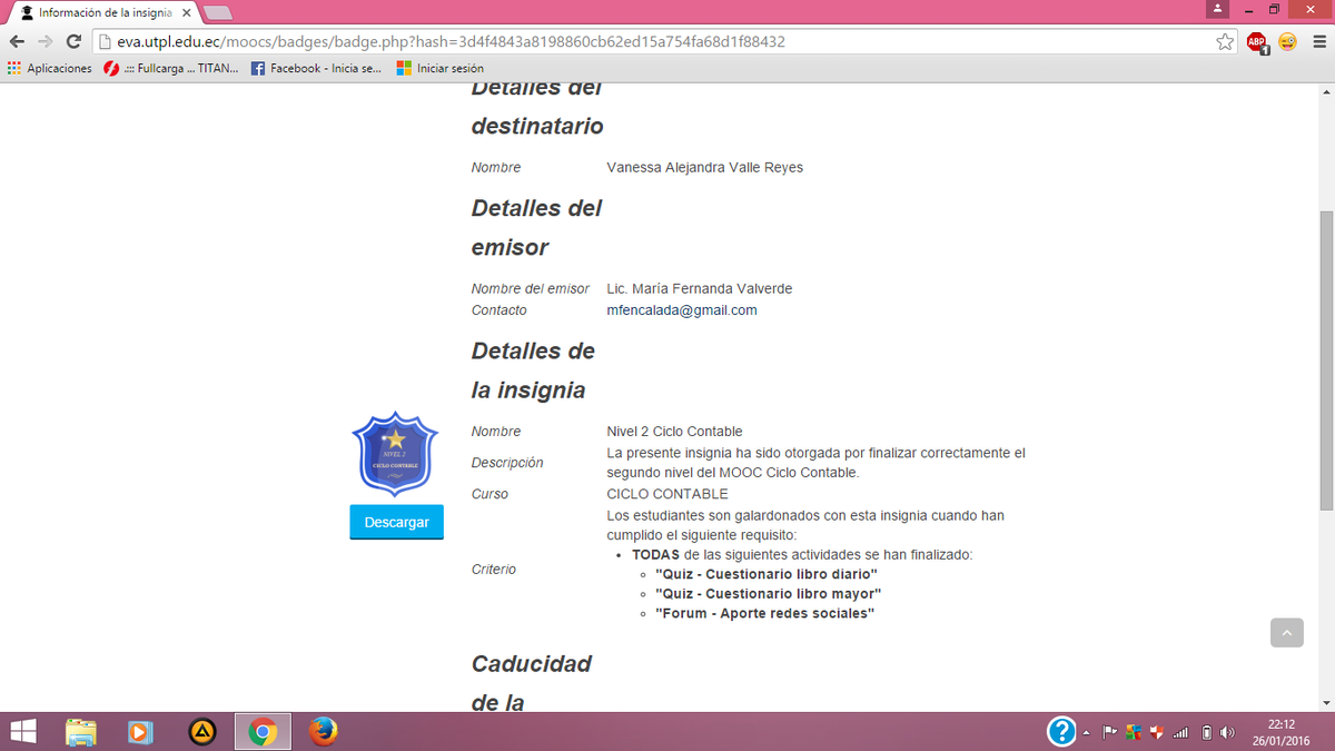 Vanessa_Valle03's tweet photo. #MOOCUTPL #ciclocontable nivel 2 superado con exito https://t.co/HcwnSLhbvj