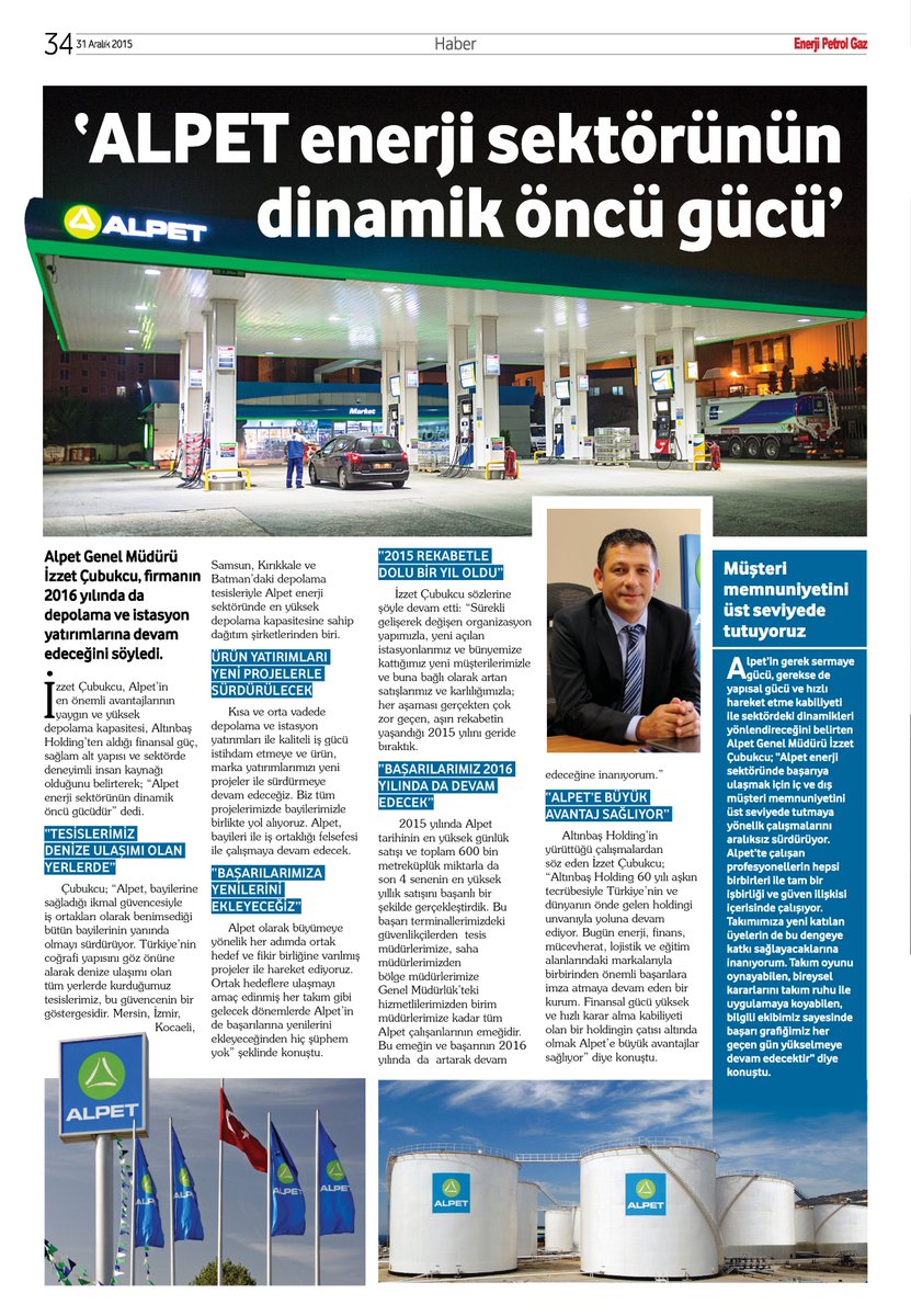 Enerji Petrol Gaz: ALPET Genel Müdürü İzzet Çubukcu; "ALPET başarılarına yenilerini ekleyecek" #energy