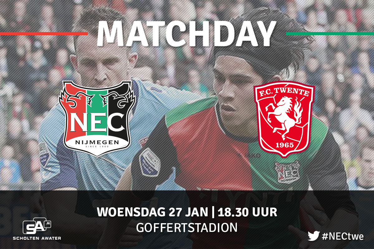 Om 18.30 uur is het zover. Dan trappen we af tegen <a href="/fctwente/">FC Twente</a>. Voorspel jij winst met een like? #NECtwe