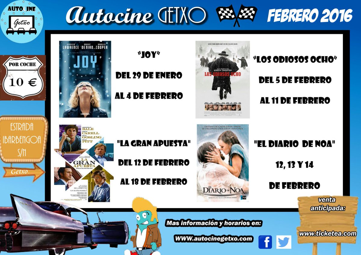 AutocineGetxo's tweet photo. Ya tenems ls próximas peliculas, especialmente la de S.Valentín
Rt y participa en el sorteo de 2 entradas
Nos vemos https://t.co/rzj0BaRQ6L