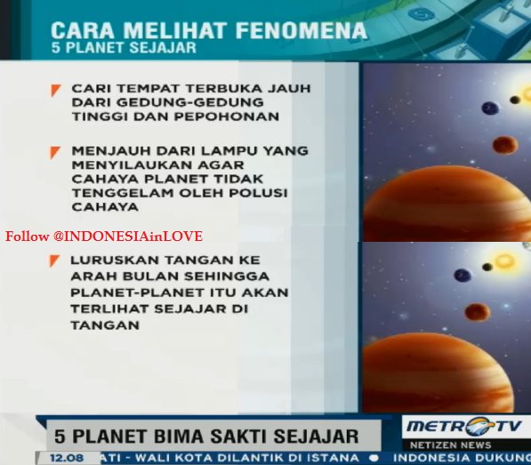 INDONESIAinLOVE's tweet photo. Lihat 5 Planet sejajar, pagi nanti jam 5, sampai 20 Februari, ini Caranya: https://t.co/AFZOuvAGGd