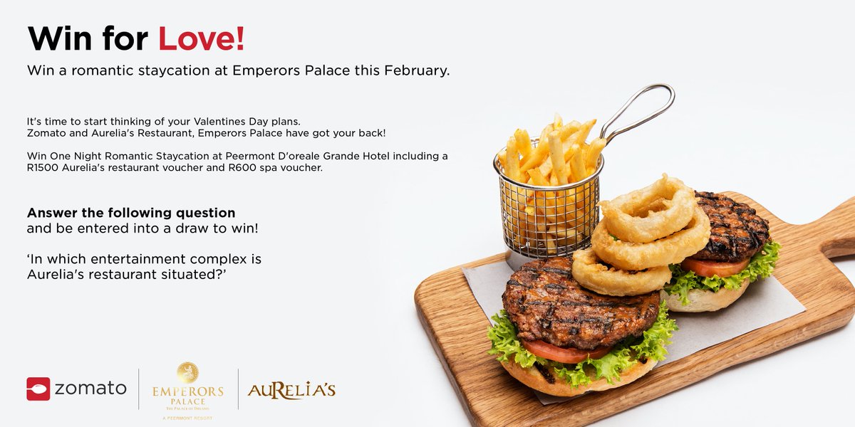 #WinForLove. Win a romantic staycation including a spa &amp; Aurelia's voucher for 2 <a href="/EmperorsPalace/">Emperors Palace</a> . Reply to enter!