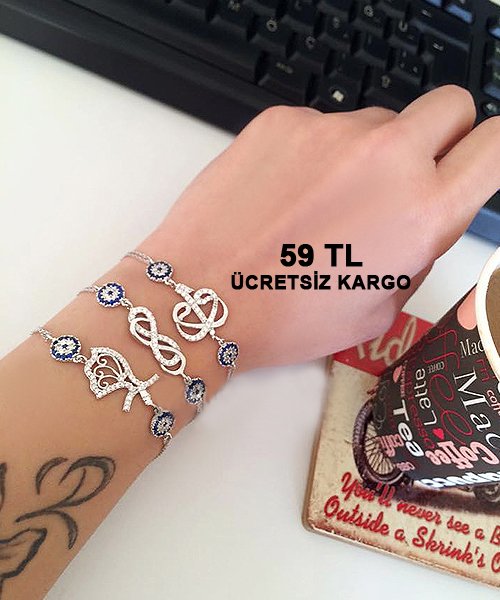 Elif Vav Bileklik Gümüş 59 TL gumusdukkani.com/gumus_bileklik/ #fiberlemek #gümüş #bileklik #vav #elif #bayan #moda #takı