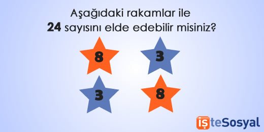 #MeseleŞuKi aşağıdaki sayılar ile 24 rakamını elde edebilir misiniz?