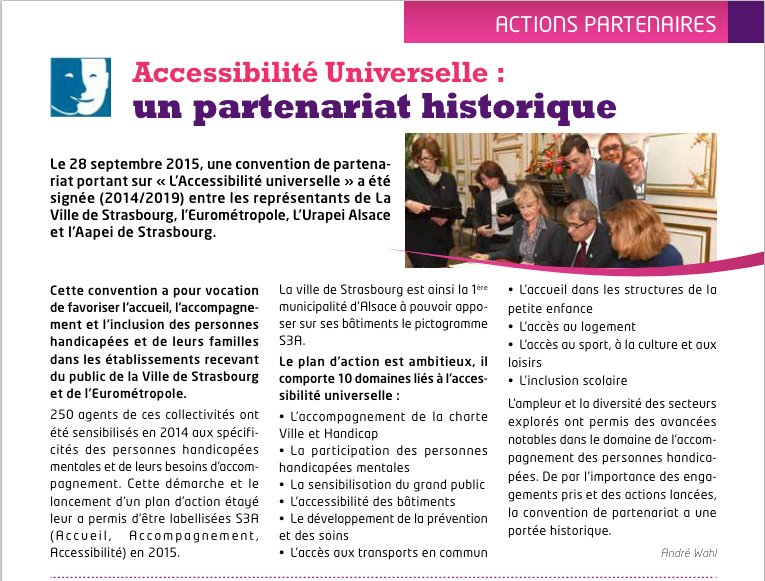 La ville de Strasbourg et l'Eurométropole ont été labellisés "S3A" !.. Bravo à l'Urapei Alsace et l'Aapei Strasbourg
