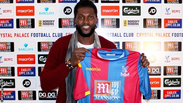 BBCSport's tweet photo. Crystal Palace sign Emmanuel Adebayor on a free transfer https://t.co/KNxybeWiPI https://t.co/rrG4KY8BFc