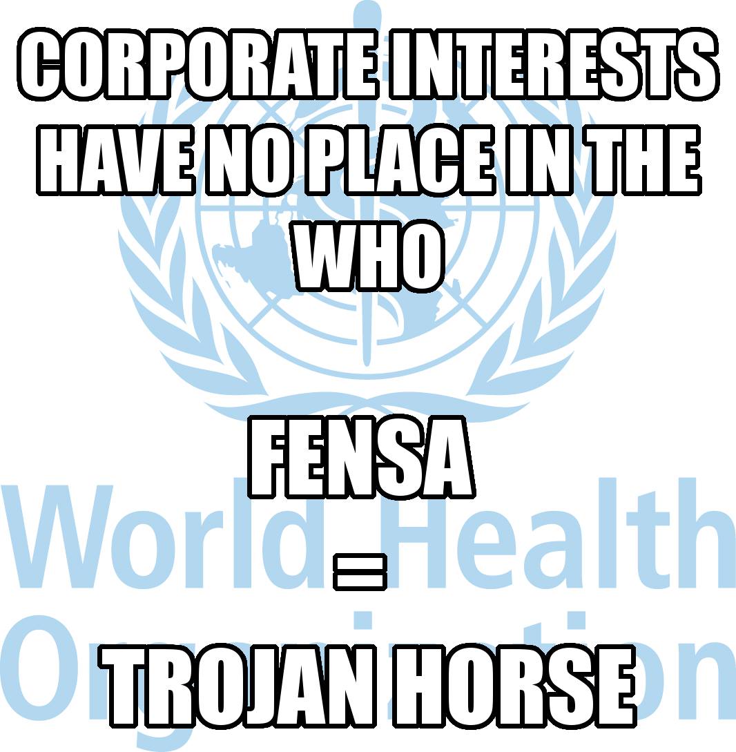 RnDforHealth's tweet photo. .@who #EB138: #fixFENSA or #killFENSA, we don't want it how it stands. No more corporate take over of @who https://t.co/5PWUdZZxAV