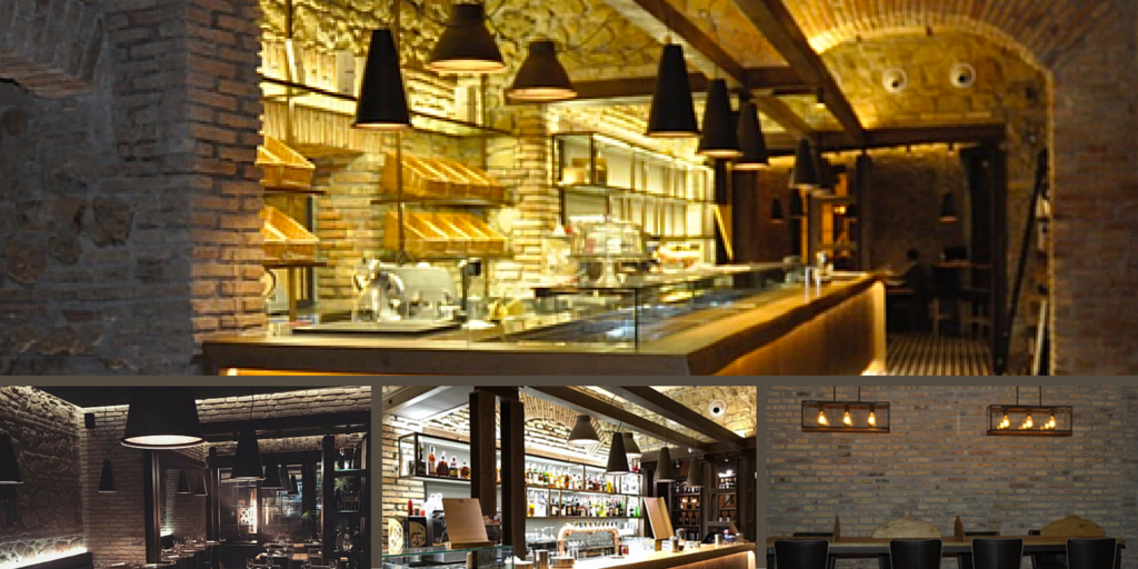 Our Khonus, Loft and London collections at Modo Restaurant in Rome #design #Lighting #interiordesign #interiors