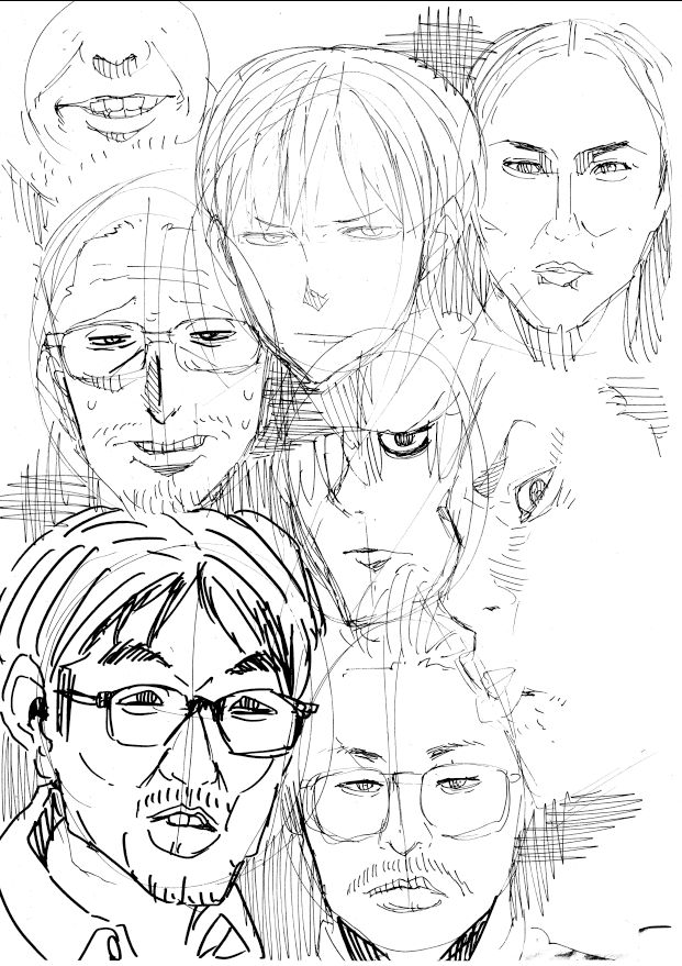 今日も男キャラの練習。
なんか眼力みたいなのがでないんよなぁ～…。 