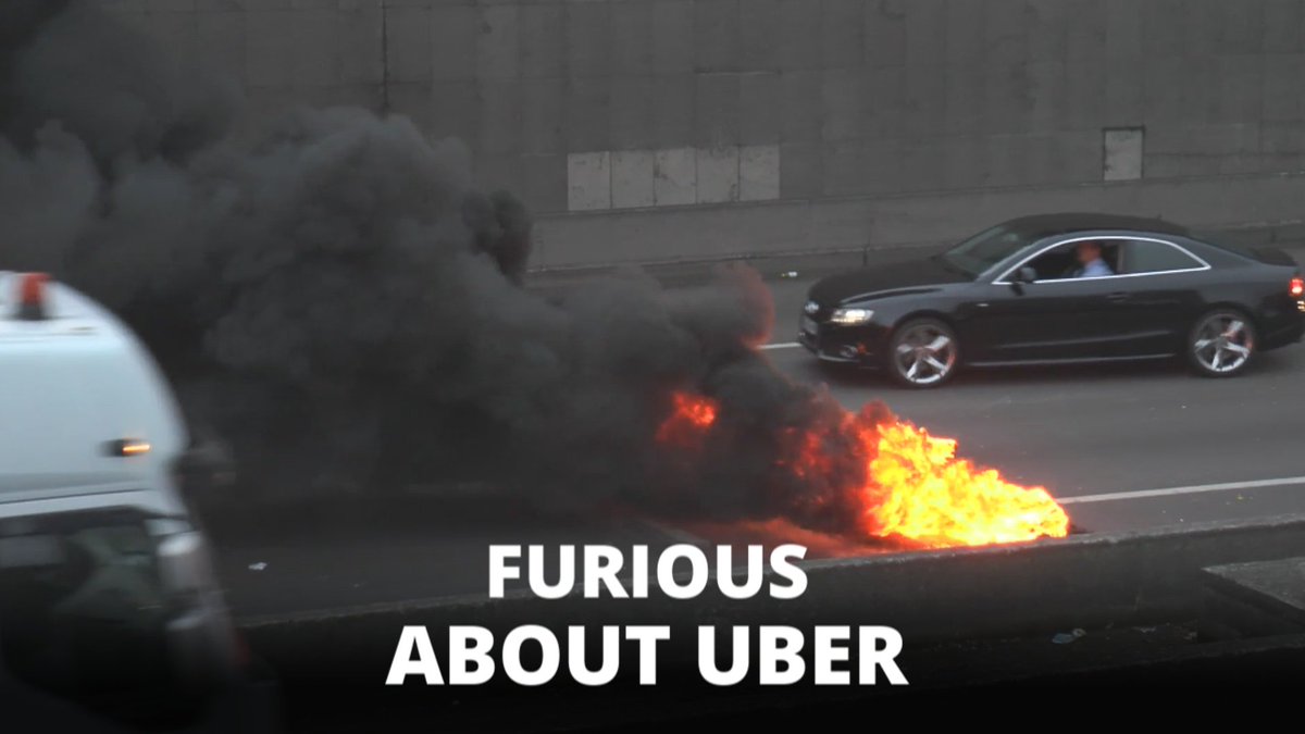 zoomintv_global's tweet image. Taxi drivers furious at anti-#Uber protest in Paris zoomin.tv/#!v/724501/ #UberProtest #Taxes