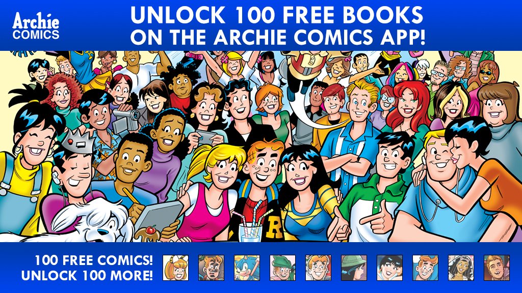 ArchieComics's tweet photo. We're giving away 100 free comics (to start) on the Archie App! Read more at @ComicBook: https://t.co/zjMwUp2Aiw https://t.co/8Xk1t6uOp3