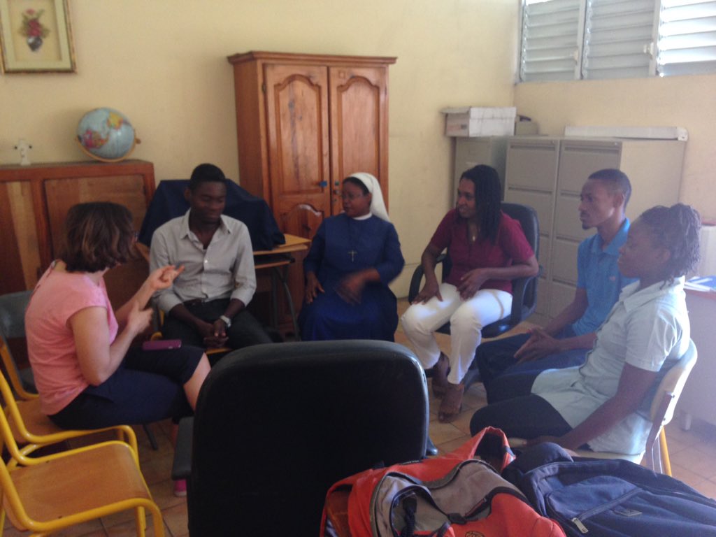 LindaSasta's tweet photo. Penultimate day @ #PortauPrince office. Only a few reports to finish!😳 School Inauguration tomorrow! #ThinkingGirls https://t.co/cq9NfcjOO4
