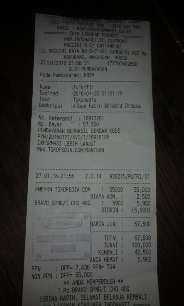 Yeey Alhamdulillah! pemesanan nya berhasil🙌 😘 <a href="/tokopedia/">Tokopedia</a> <a href="/SonyMusicID/">Sony Music Indonesia</a> <a href="/FatinSL/">Fatin Shidqia Lubis</a> <a href="/Fatinistic/">Fatinistic OFFICIAL</a> #POFatinDreams