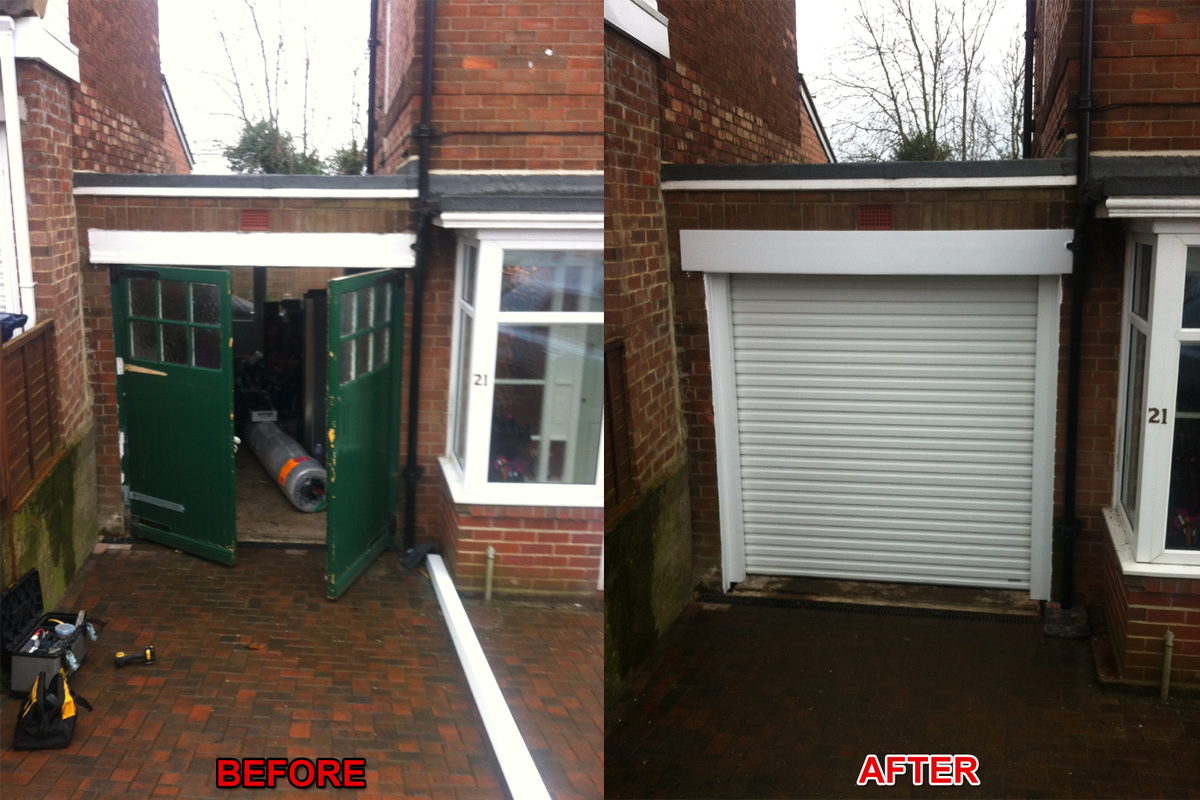 Take a look at this #BeforeandAfter shot of a #RollerGarageDoor fitted by one of our teams. :)
