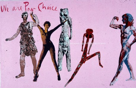 womensart1's tweet image. Nancy Spero, We are Pro-Choice, 1992 #womensart