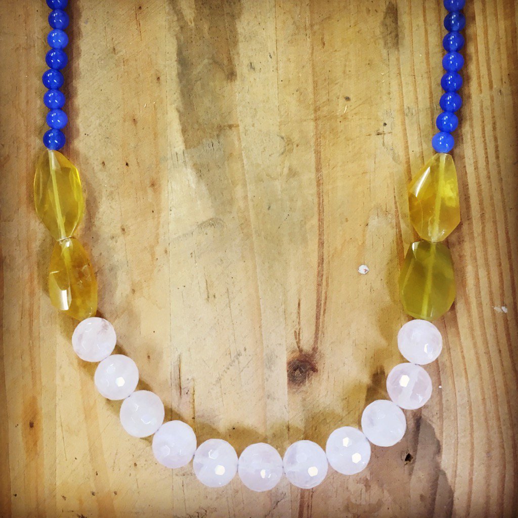 New out of the workshop today. Rose Quartz, Citrine and Agate necklace #southafricandesign #customjewellery