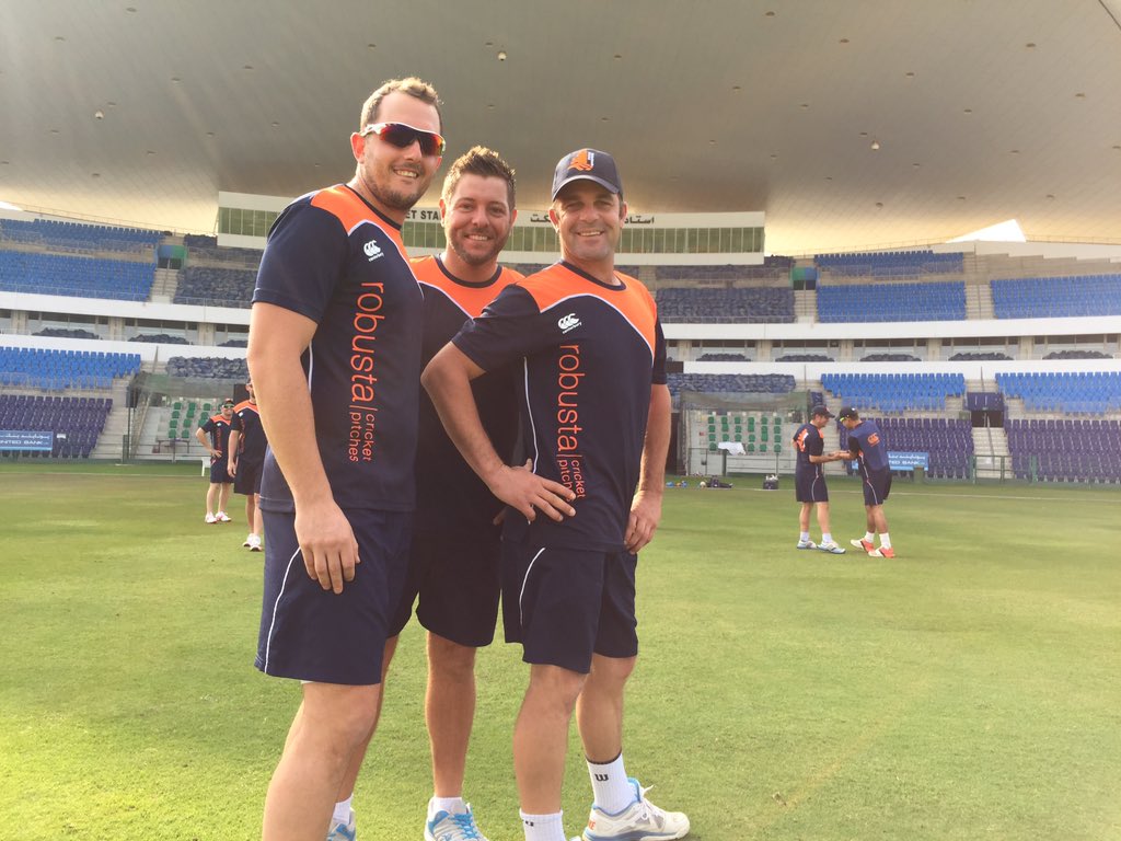 Dutch team in a winning mood in UAE today! Match won! Congrats!#cricket#pitch#robusta