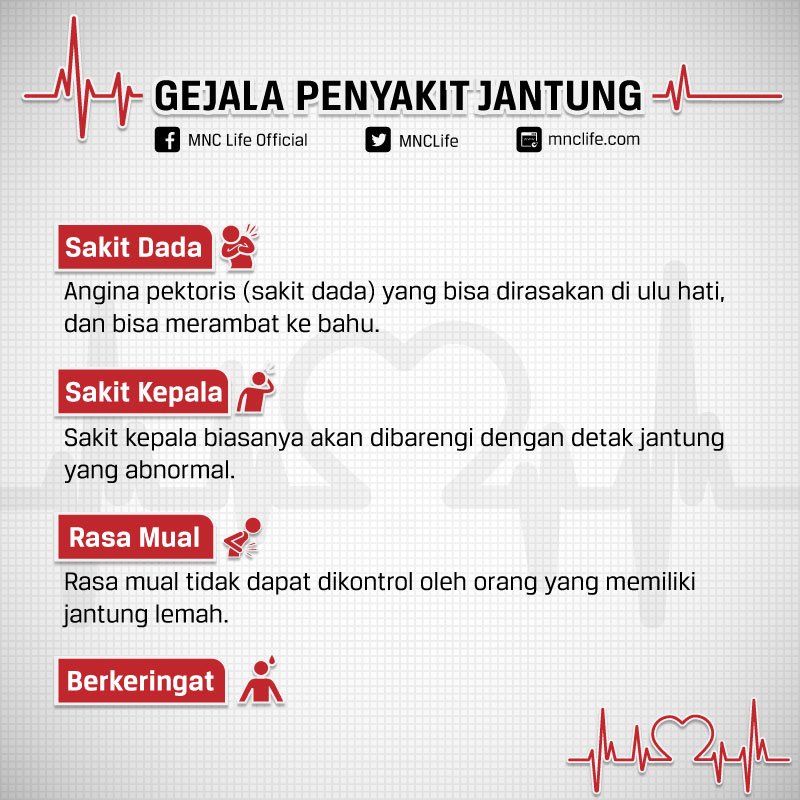 Yuk, kenali gejala penyakit jantung yang harus diwaspadai. Jangan abaikan tanda serangan jantung, Tweeps!
