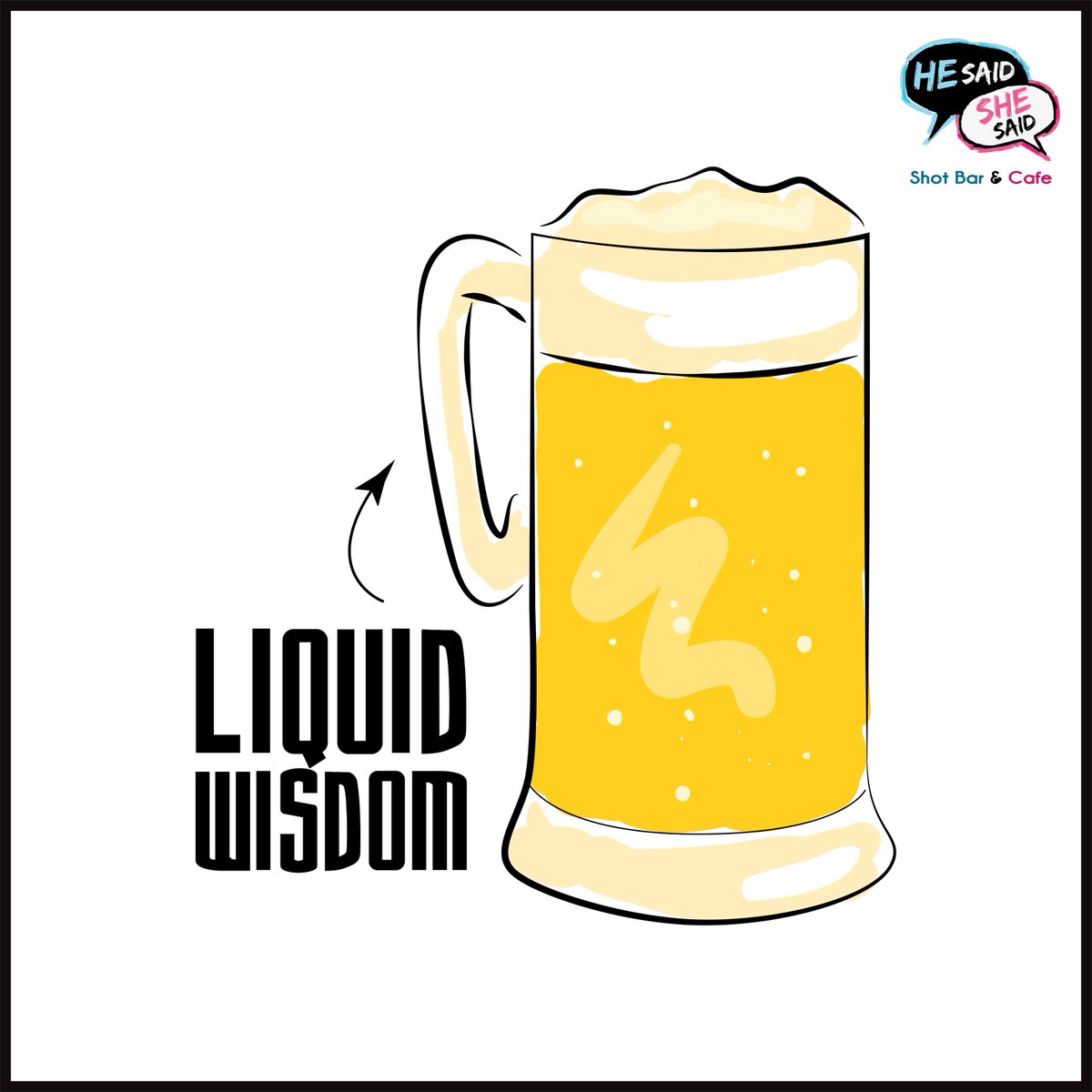 All hail the golden ale! Chug down a mug full of liquid wisdom at #HeSaidSheSaid