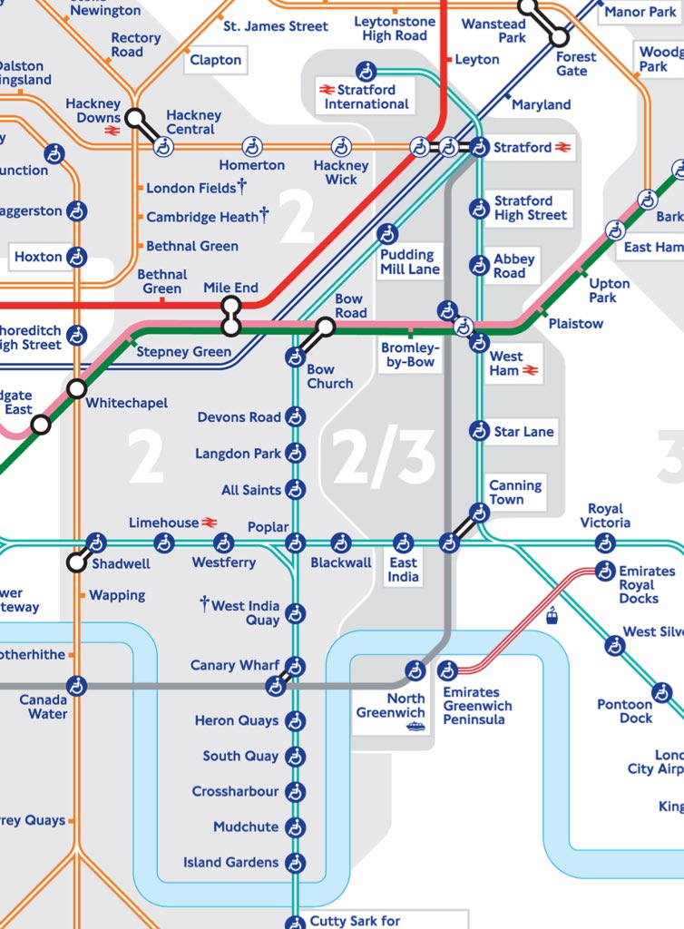今年1月に導入された新しいロンドン地下鉄マップに、ゾーン2/3という