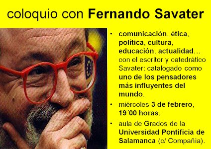 fcomsalamanca's tweet photo. El próximo miércoles recibiremos a Fernando Savater. Le presentará el profesor @osanchezalonso. #AulaDeGrados. 19h. https://t.co/tV3ZlyEhrY