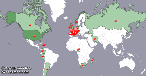 BobElEponche's tweet photo. My followers live in 19 countries: France(75%), USA(7%)... https://t.co/aOTSLUhso0 Get your free map! https://t.co/IkBYODYkDR