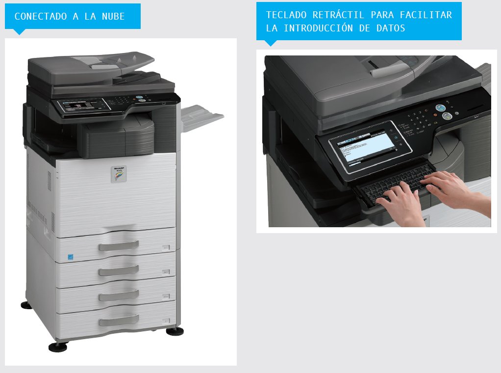 La MX-2314N es un un impresora multifuncional en grupo con una amplia gama de accesorios inforcopy.es
