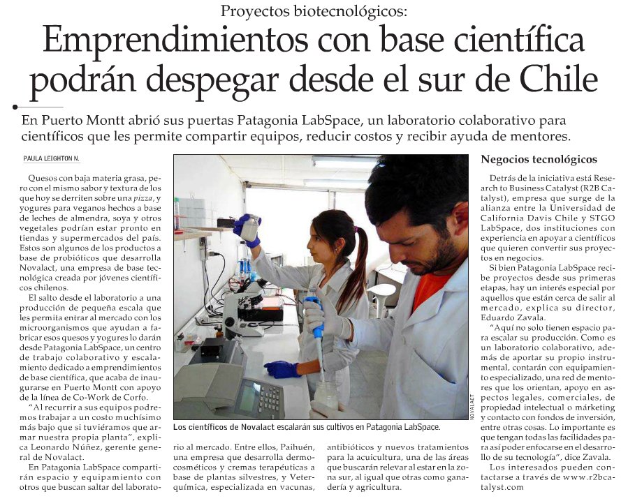 ElLeoNunes's tweet image. Que buena nota @Emol  sobre Patagonia LabSpace donde aparecemos nosotros  @Novalact detalle soy Nunes no Nuñez XD