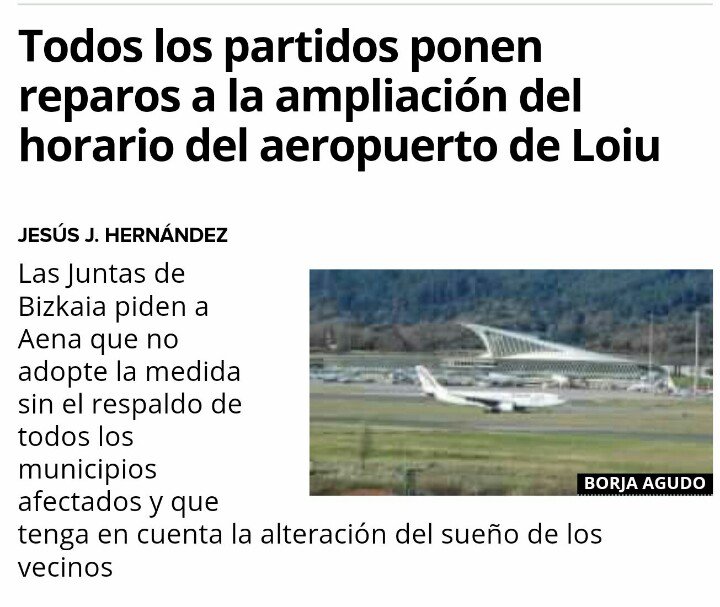 En Juntas Generales  todos los partidos ponen reparos a la ampliación horaria del Aeropuerto  #LOIU <a href="/aena/">Aena</a> #Txorierri