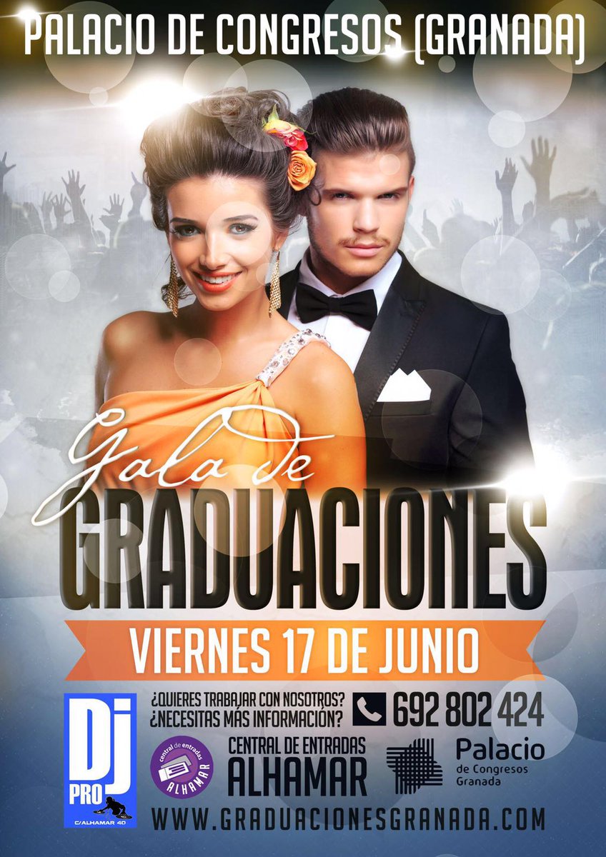 Todos los permisos y licencias para que sea una noche perfecta para ti.
Gala de Graduaciones Granada en Congresos.
