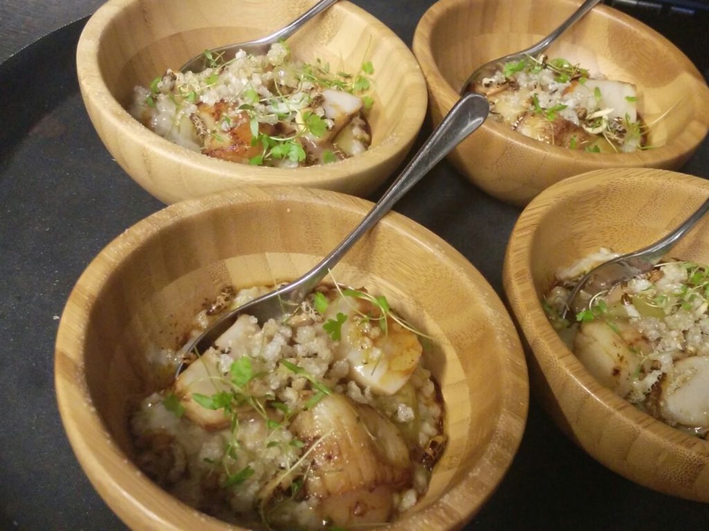 BriocheRanelagh's tweet photo. Kilmore Crab and Buckwheat Porridge, Scallop & Pork Scratchings #5coursetastingmenu https://t.co/mo0WNsEFqq