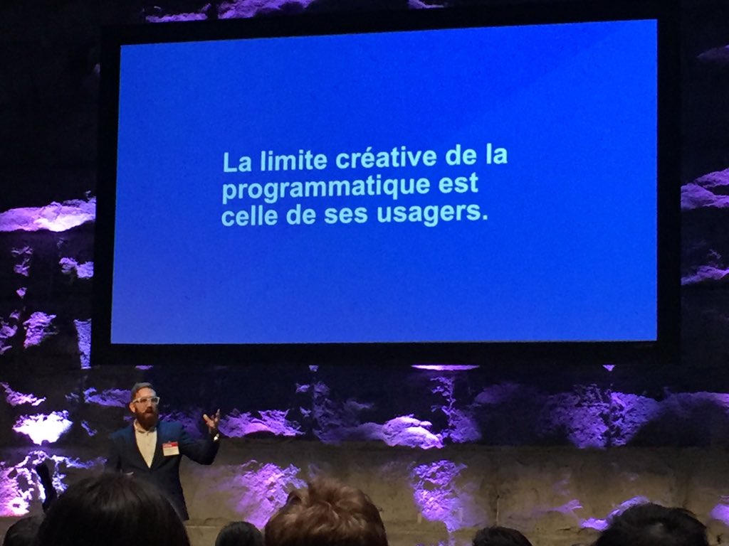 Espace_M's tweet photo. La limite créative de la programmatique est celle de ses usagers. #ipconf https://t.co/TZwr6SavkG