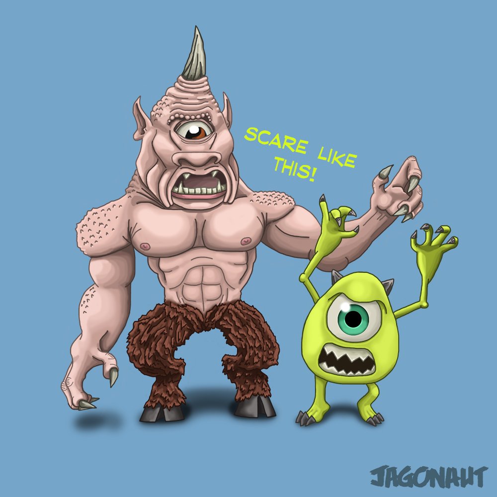 totalteamups's tweet photo. "Scare like this!" - Paying homage to one of the greatest monster makers in history @Ray_Harryhausen #TotalTeamUps https://t.co/moouEkGXzh