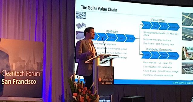 SunPower's tweet photo. Our CEO Tom Werner @cleantechgroup forum in SF: #Solar opp in next 10 years is massive — expect great innovation. https://t.co/juSqQ5vNc3
