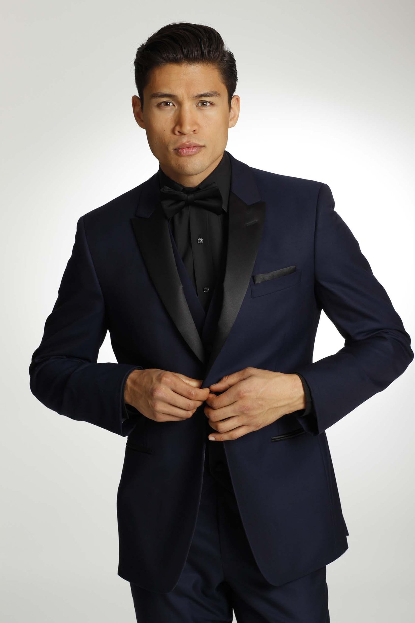 Navy Blue Tuxedo Jacket Pattern With Black Trim Shawl Lapel ...