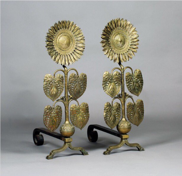 Rare Sunflower andirons to be sold by #AAA member <a href="/tooveysauctions/">Toovey's Auctioneers</a> tinyurl.com/gndd4a6 #antiques #sunflowers
