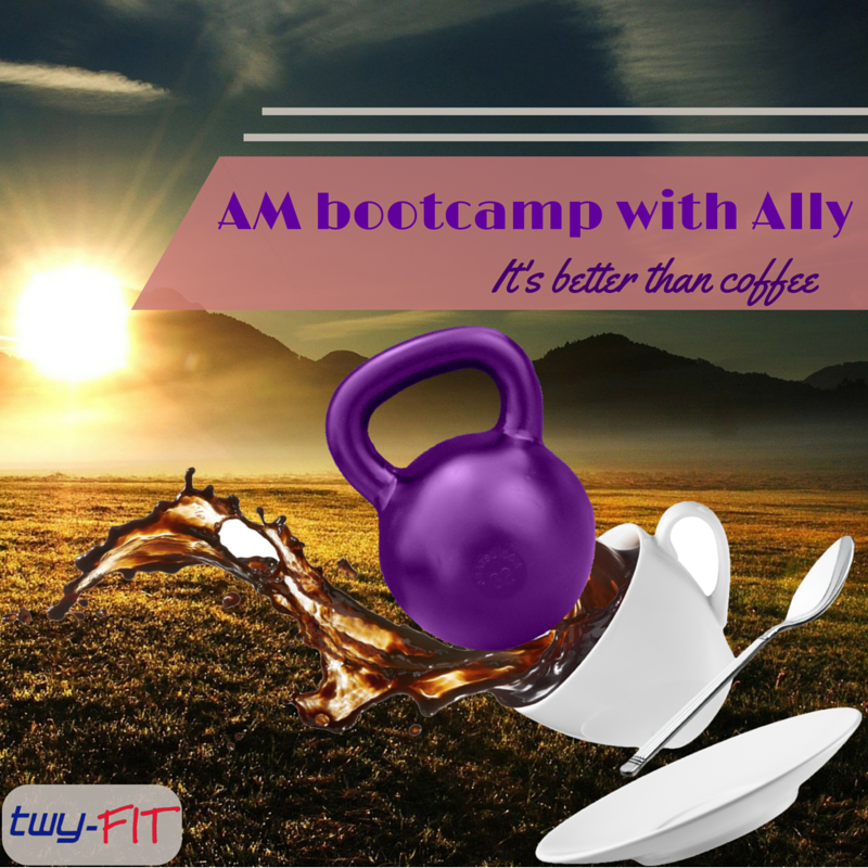 AM bootcamp is tomorrow at 6:00am. There is no better way to start your day! #Twyfit #Bootcamp #GroupFitness