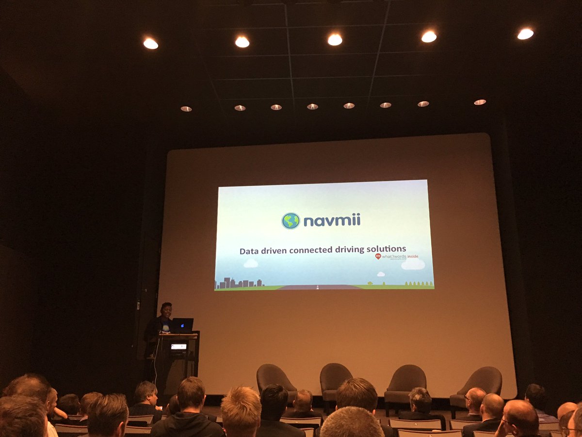 what3words's tweet image. Navmii with what3words inside presenting at #connectedriver | #Smartcar #navigation #maps #location | @navmii