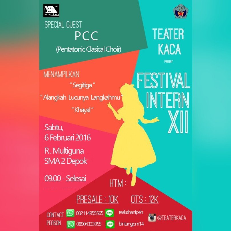 Menampilkan : 
- Teater Virulen
- Teater Nama
- Teater Ikal

Ticket price : 
💸Presale : 10k
💸Ots        : 12k